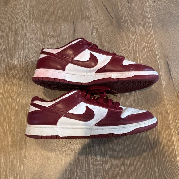 Nike Burgundy and White Low-Top Dunk Sneakers - Picture 2 of 5